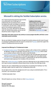 TechNet Shutting Down Email