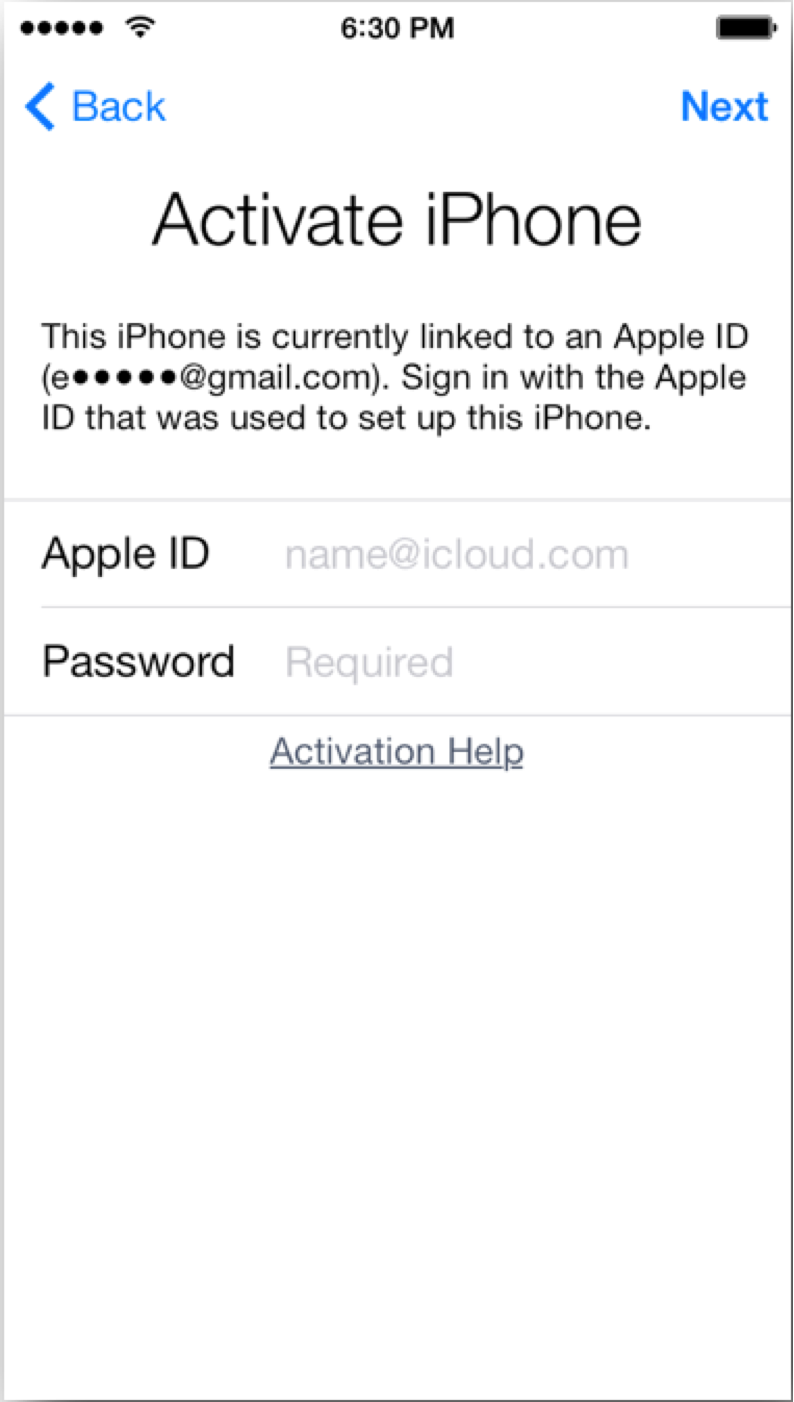 iphone activation lock after facotry reset
