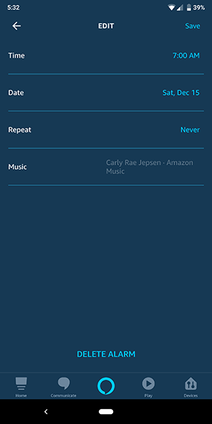 Amazon Echo Alarm to Wake You with Music