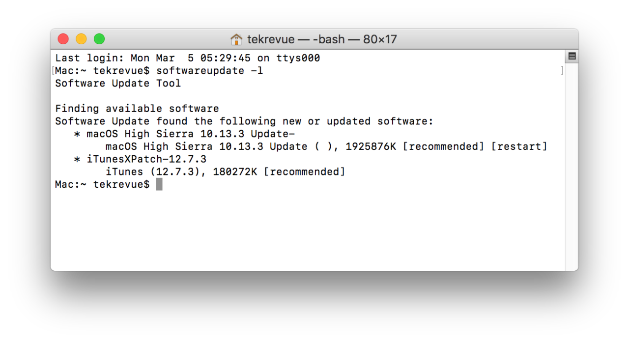 How To Run Mac Software Update Via The Terminal