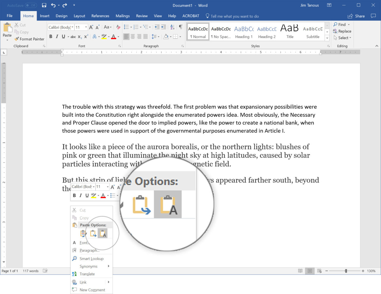 how to copy and paste in word and keep formatting
