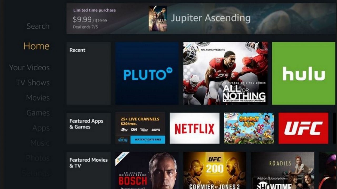 Fire TV Live Guide Adding Listings From  TV, Hulu