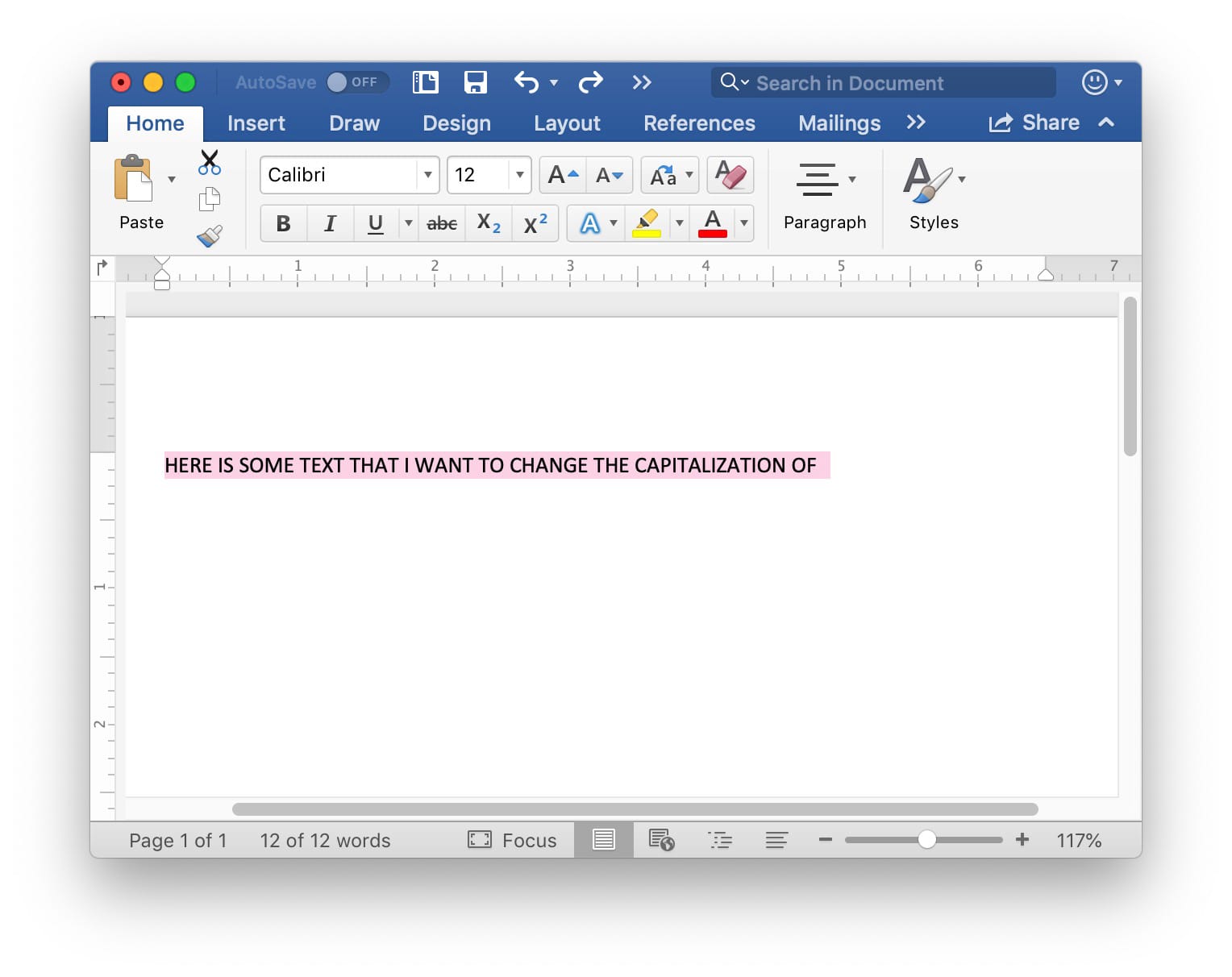 microsoft word find and replace putting everything in caps
