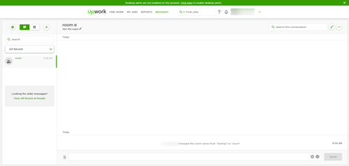 Upwork messages menu