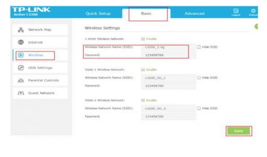 change wifi password tp link ac1750