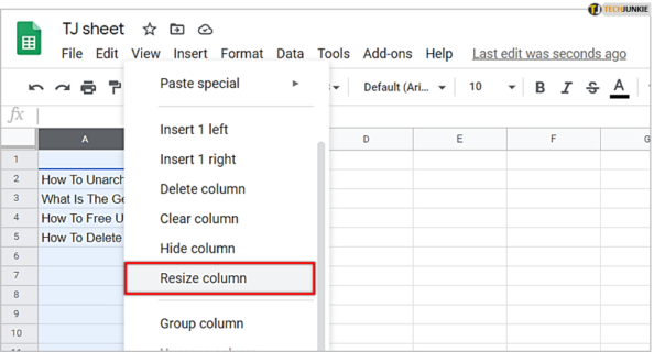 How to Change Cell Size in Google Sheets - Tech Junkie