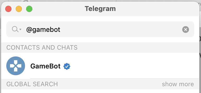 Telegram Gamebot