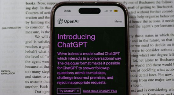 ChatGPT opened in browser of an iPhone