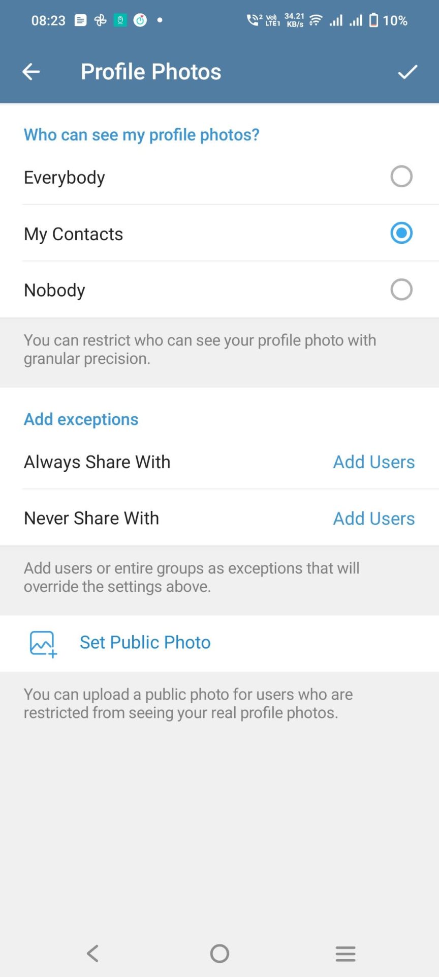 Set Public Photo Telegram