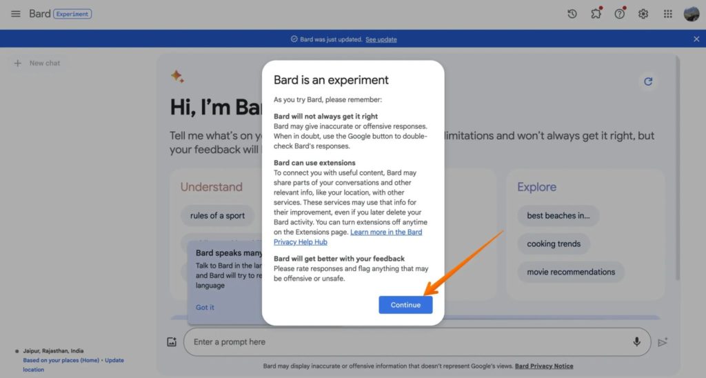 Explore Google Bard Extensions