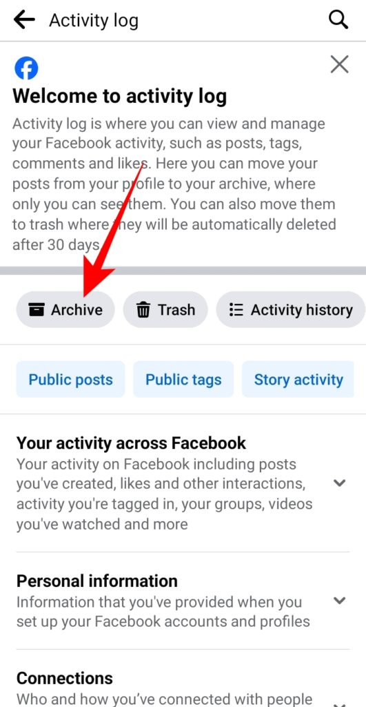 how to archive all post in facebook