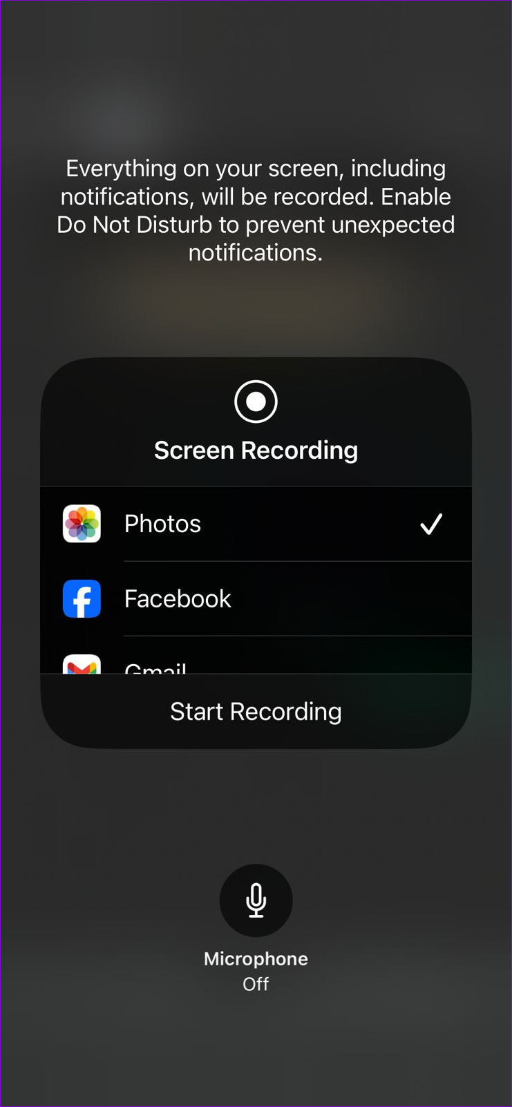 Screen Recording iPhone