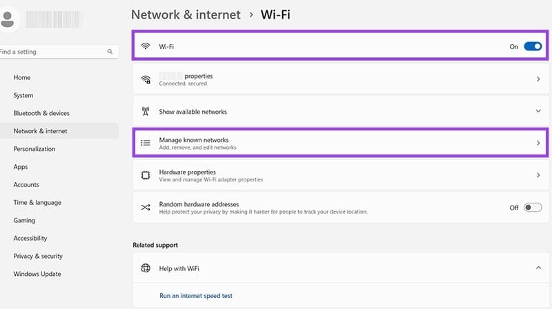 Fix 1. Forget the Network 2