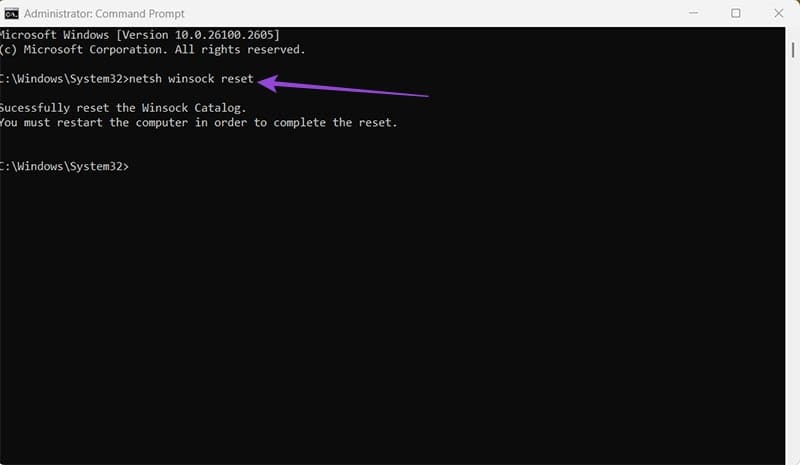 Fix 2. Use the Command Prompt to Reset Your Network Settings 2