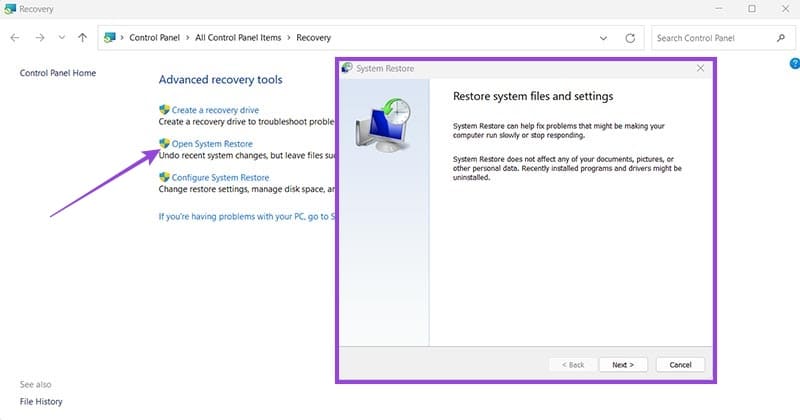 Method 1. Set Up Windows Restore and Use It 6