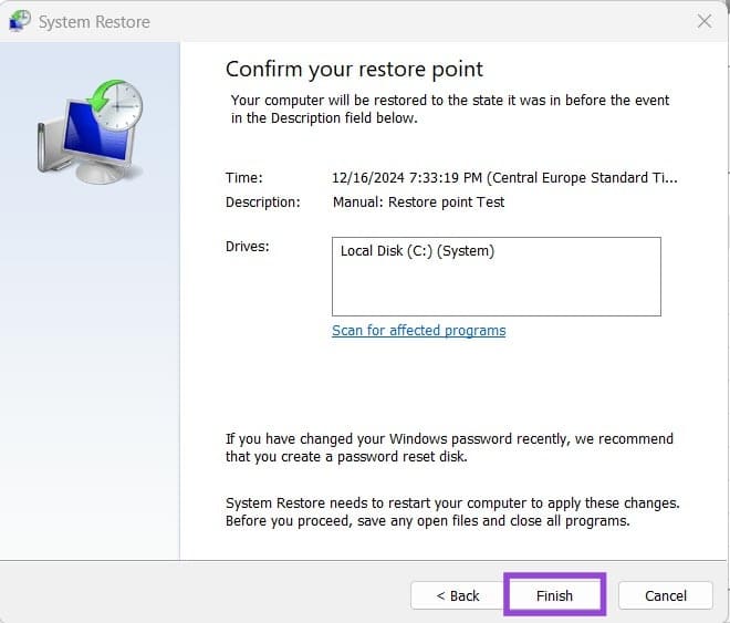 Method 1. Set Up Windows Restore and Use It 8