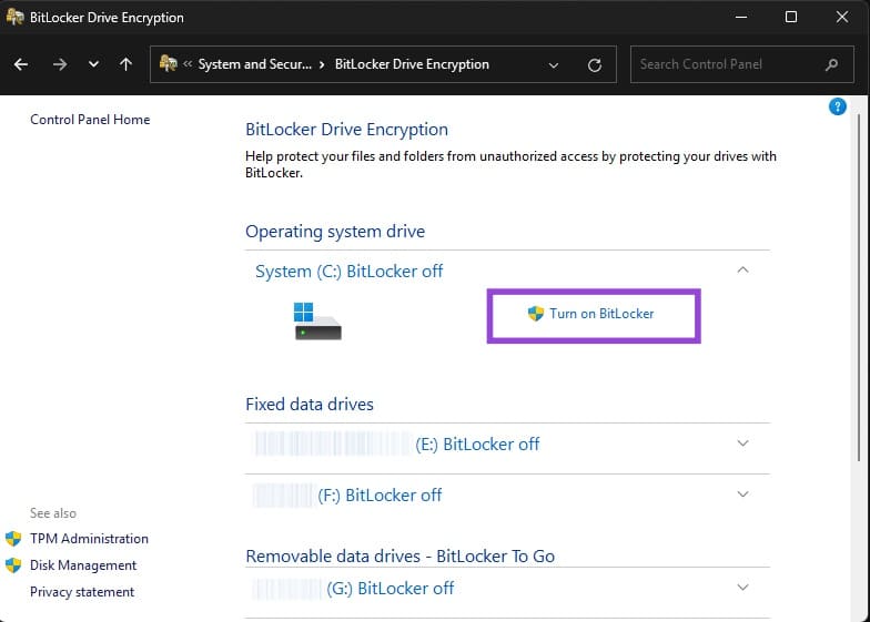 How to Enable BitLocker on Windows 8