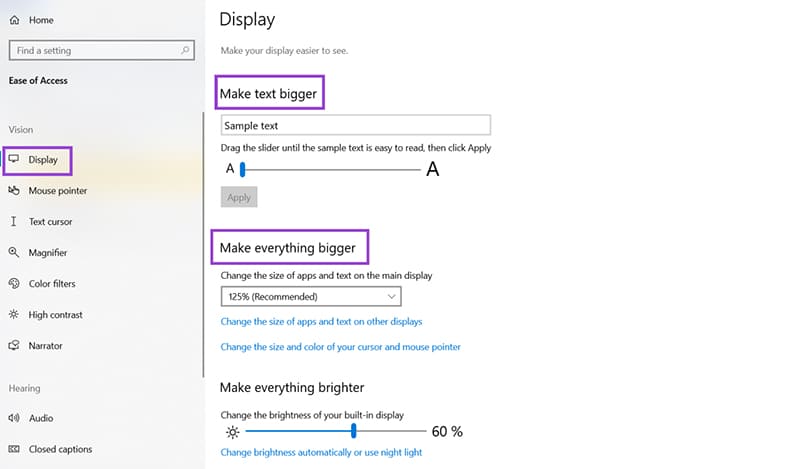 Windows Accessibility Features for Vision 4